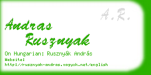 andras rusznyak business card