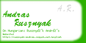 andras rusznyak business card